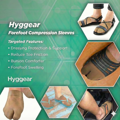 Hyggear Bunion Compression Sleeves Forefoot Comforter and Split Toe Alignment Sleeve with Padded Toe Zone to Reduce Toe Friction and Reduce Forefoot Swelling